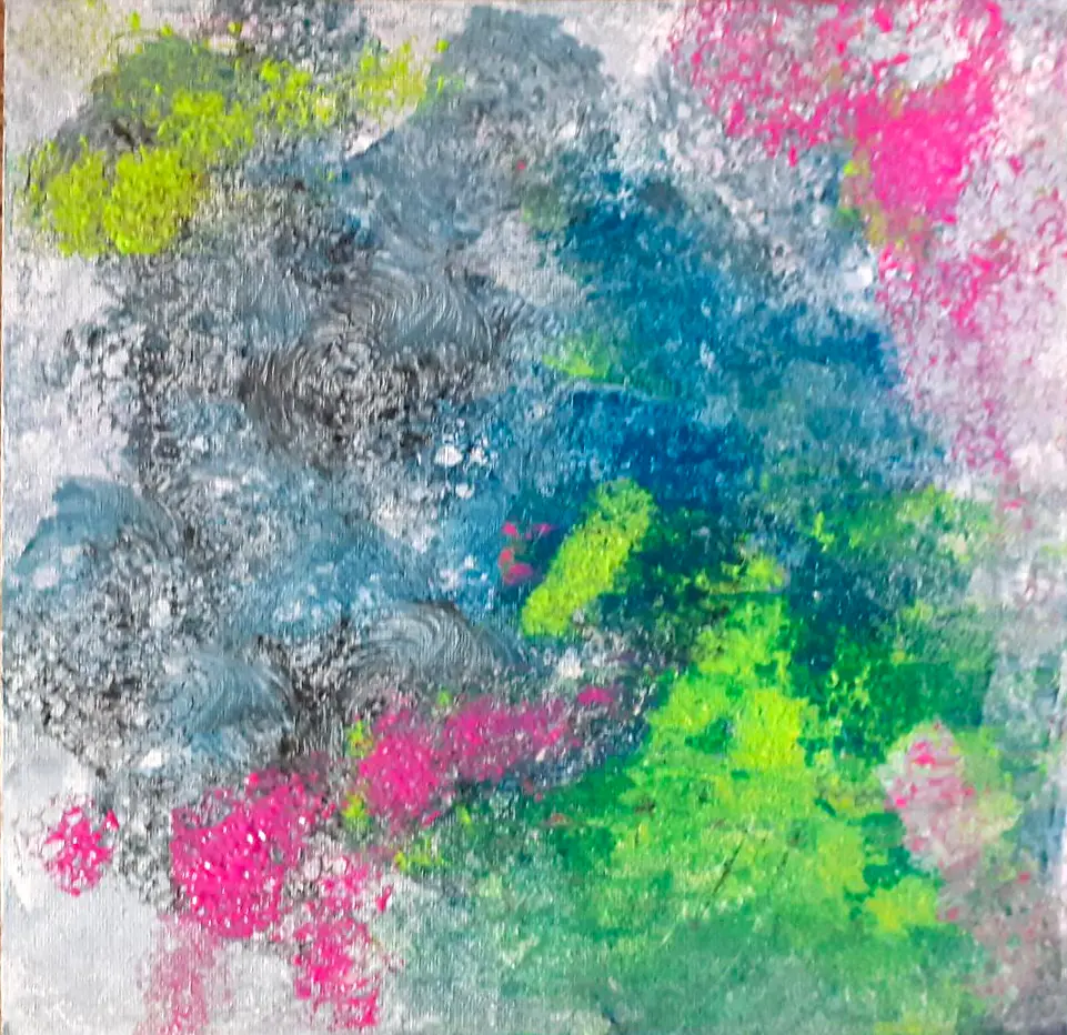 &raquo;Tourbillon color&eacute; &laquo; Canvas 25x25, Acrylic,2022