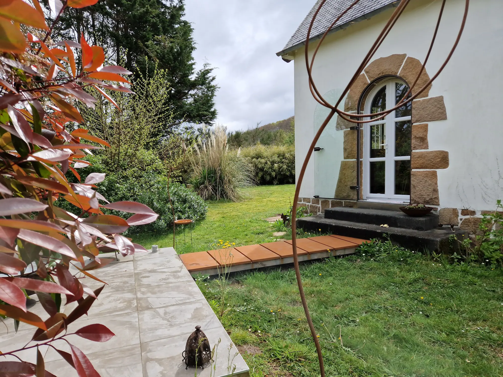 Weg von der Terasse zum Wohnzimmer